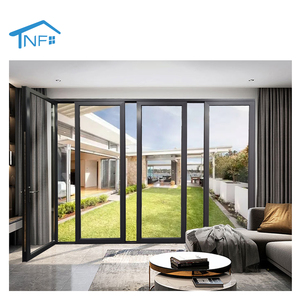 Villa Aluminum Alloy Panoramic Foldable Door Double Glass Stainless Flyscreen