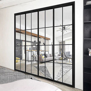 Custom Aluminium Sliding Patio Doors Grid Design Ultra Narrow Frame