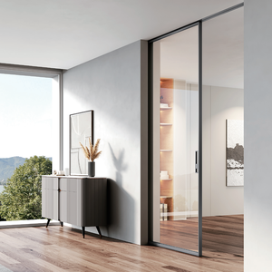 Silent And Smooth Open Double Glazed Glass Load-bearing Aluminum Alloy Horizontal Sliding Top Hanging Pocket Doors