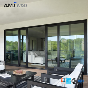 Amj Mosquito Net Aluminum Sliding Screen Door Sound Proof Low-E Glass Sliding Doors Exterior